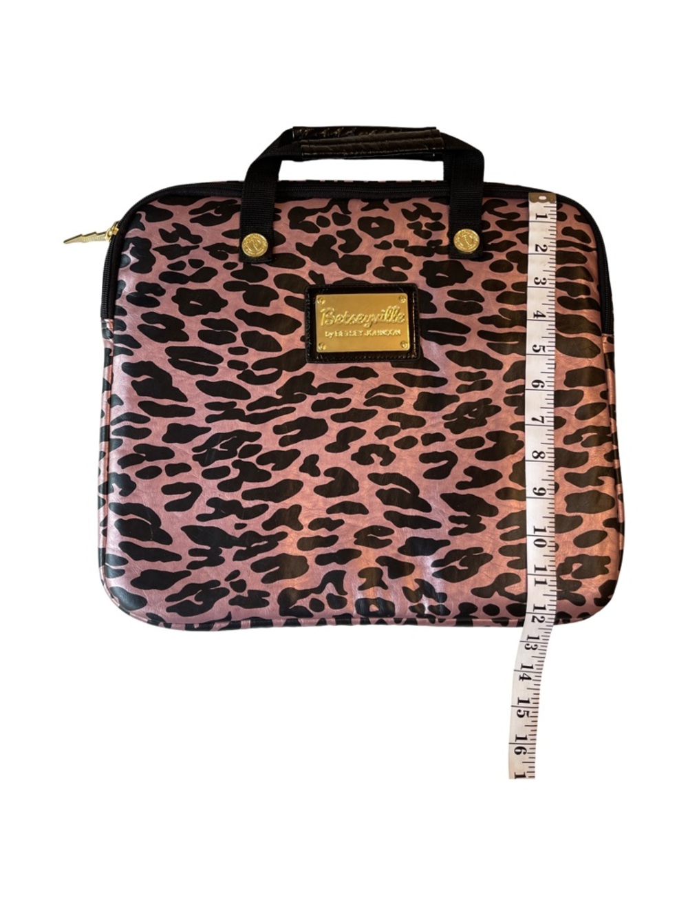 Betseyville by Betsey Johnson Leopard Print Soft Case Laptop Bag - Picture 5 of 11